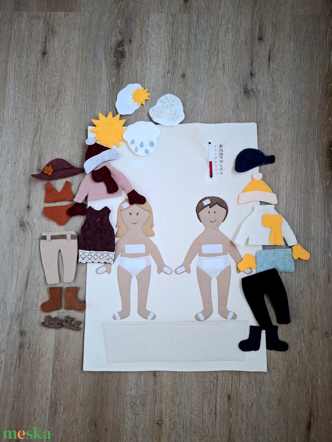 Időjárás és öltözködős tábla - játék & sport - szerepjáték - Meska.hu