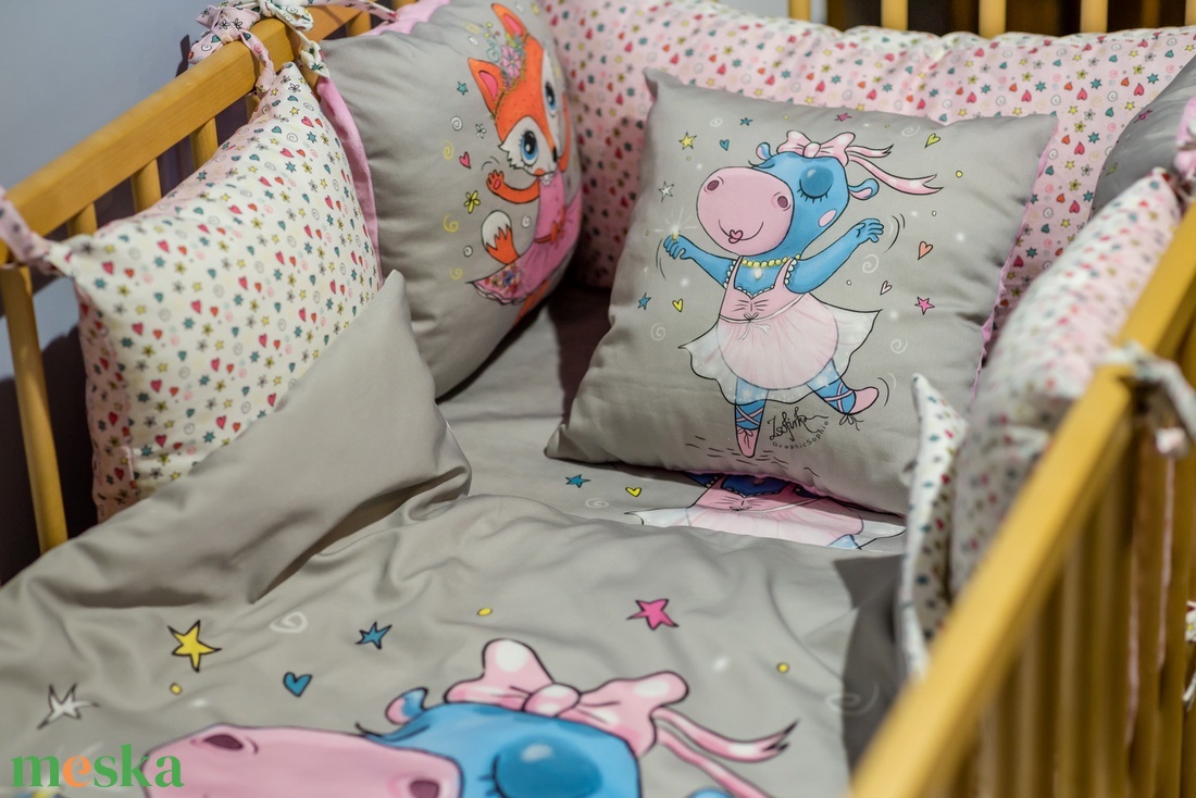 Fejvédő kiságyba - MiniFun kollekció Rózsaszín - otthon & életmód - babaszoba, gyerekszoba - falvédő gyerekszobába - Meska.hu