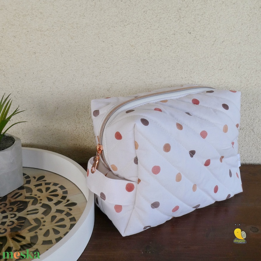 Boxy neszesszer - Polka dots - táska & tok - neszesszer - Meska.hu