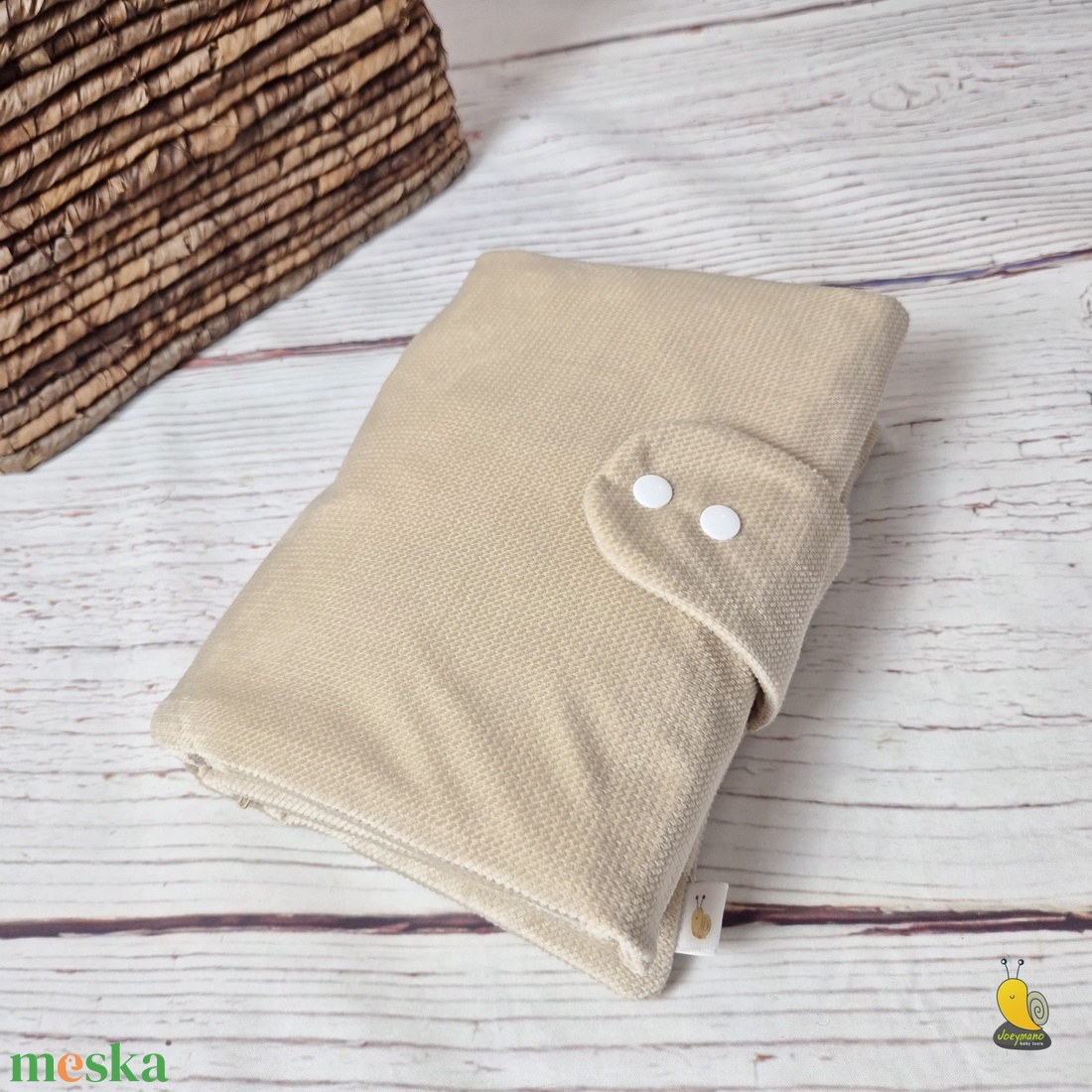 Maxi pelenkatartó táska - Beige bársony - baba - mama - pelenkázó, babafürdető kellékek - pelenkázó neszeszer, pelenkatartó - Meska.hu