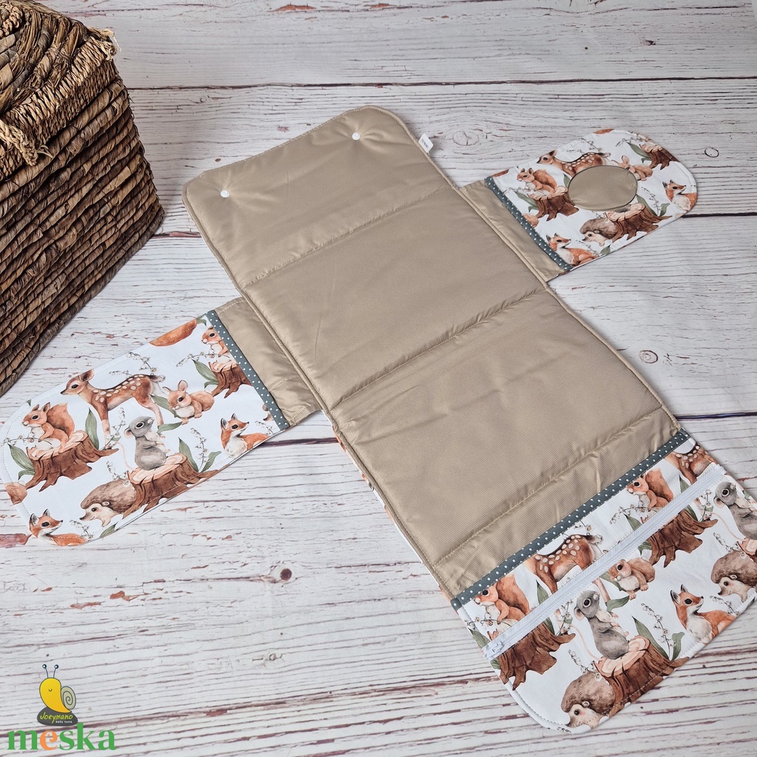 Pelenkázóalátétes pelenkatartó - Erdei állatok - baba - mama - pelenkázó, babafürdető kellékek - pelenkázó neszeszer, pelenkatartó - Meska.hu