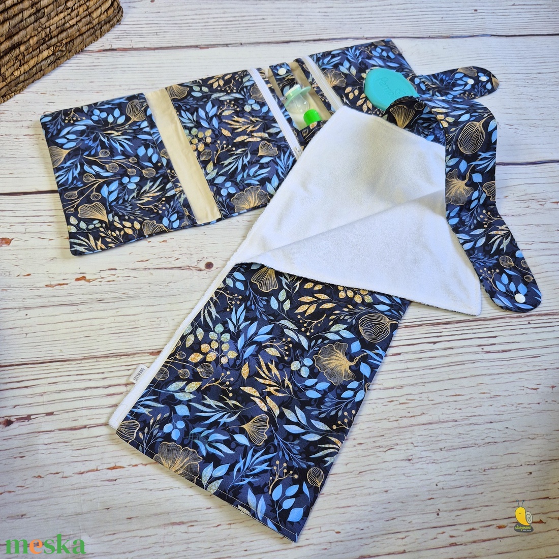 Maxi pelenkatartó táska - Gingko - baba - mama - pelenkázó, babafürdető kellékek - pelenkázó neszeszer, pelenkatartó - Meska.hu