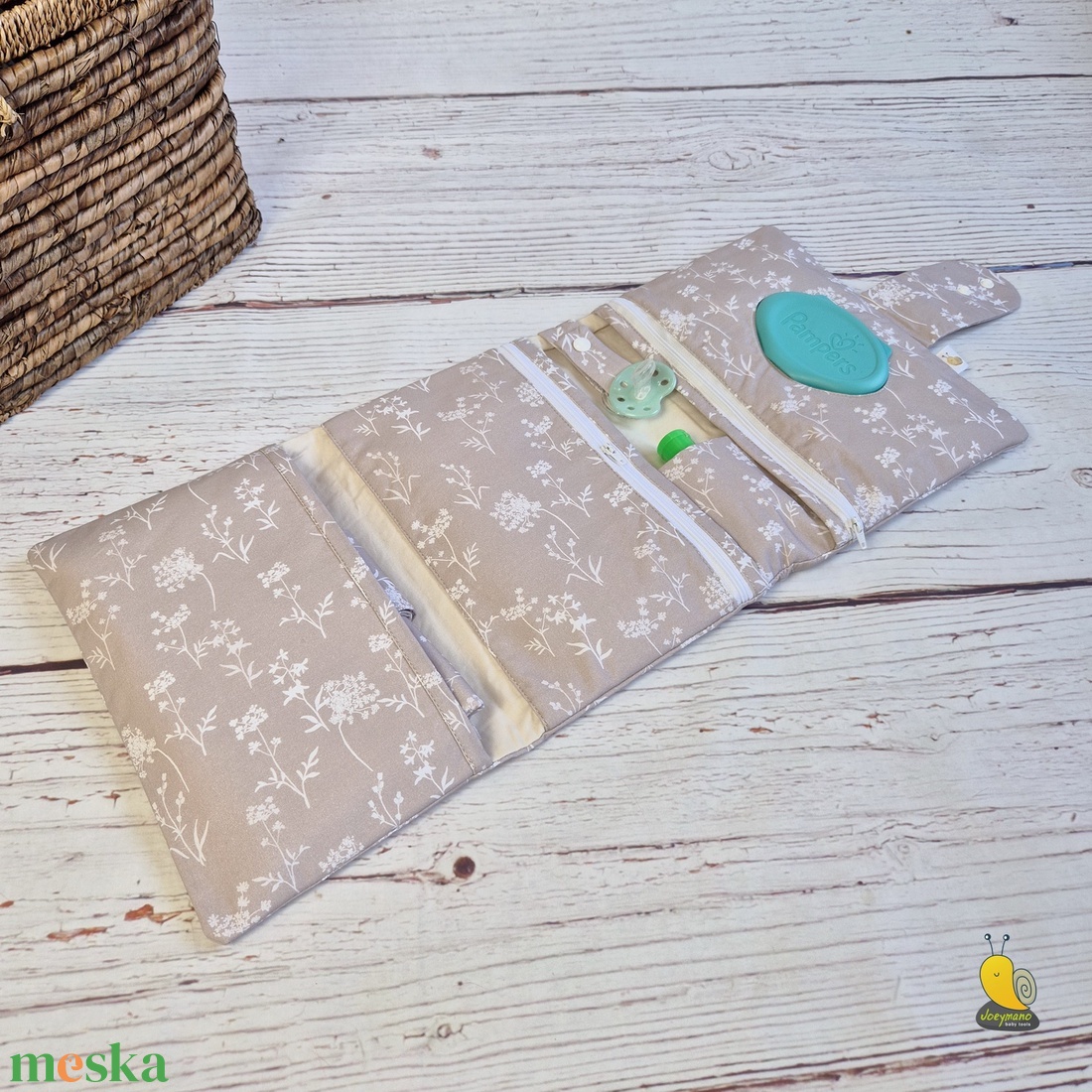 Maxi pelenkatartó táska - Mezei virágok - baba - mama - pelenkázó, babafürdető kellékek - pelenkázó neszeszer, pelenkatartó - Meska.hu