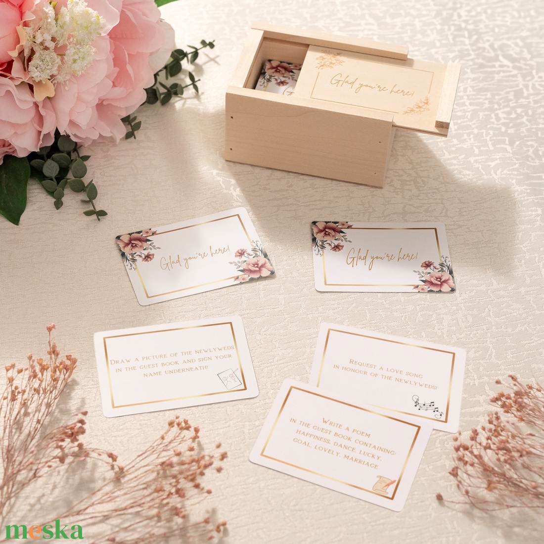 Wedding Party Game (Glad you're here!) - Pink - esküvő - emlék & ajándék - köszönőajándék - Meska.hu