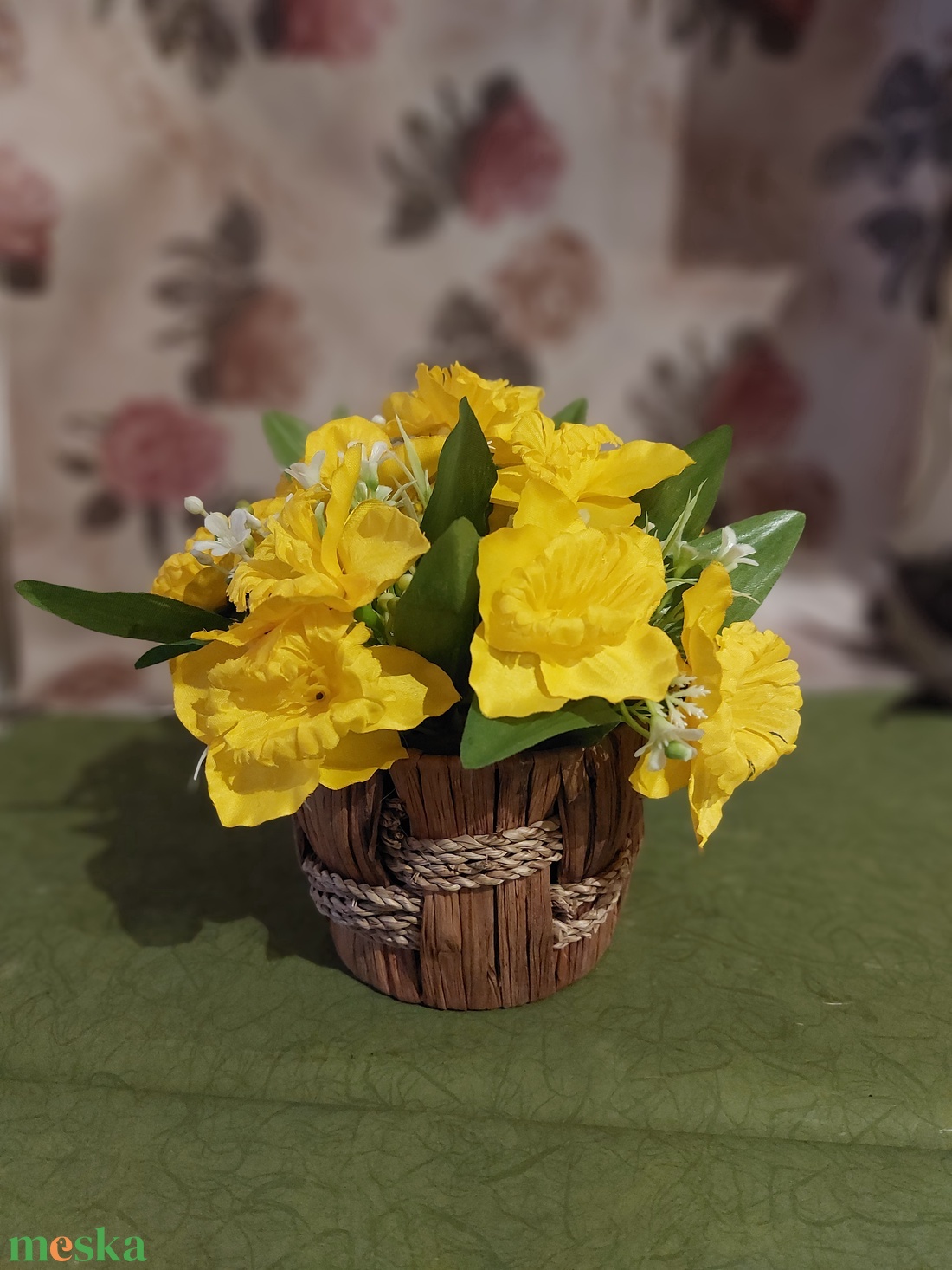 Nárciszos asztaldísz  - ünnepi díszek, dekorációk - húsvéti díszek és dekorációk - húsvéti asztaldíszek - Meska.hu