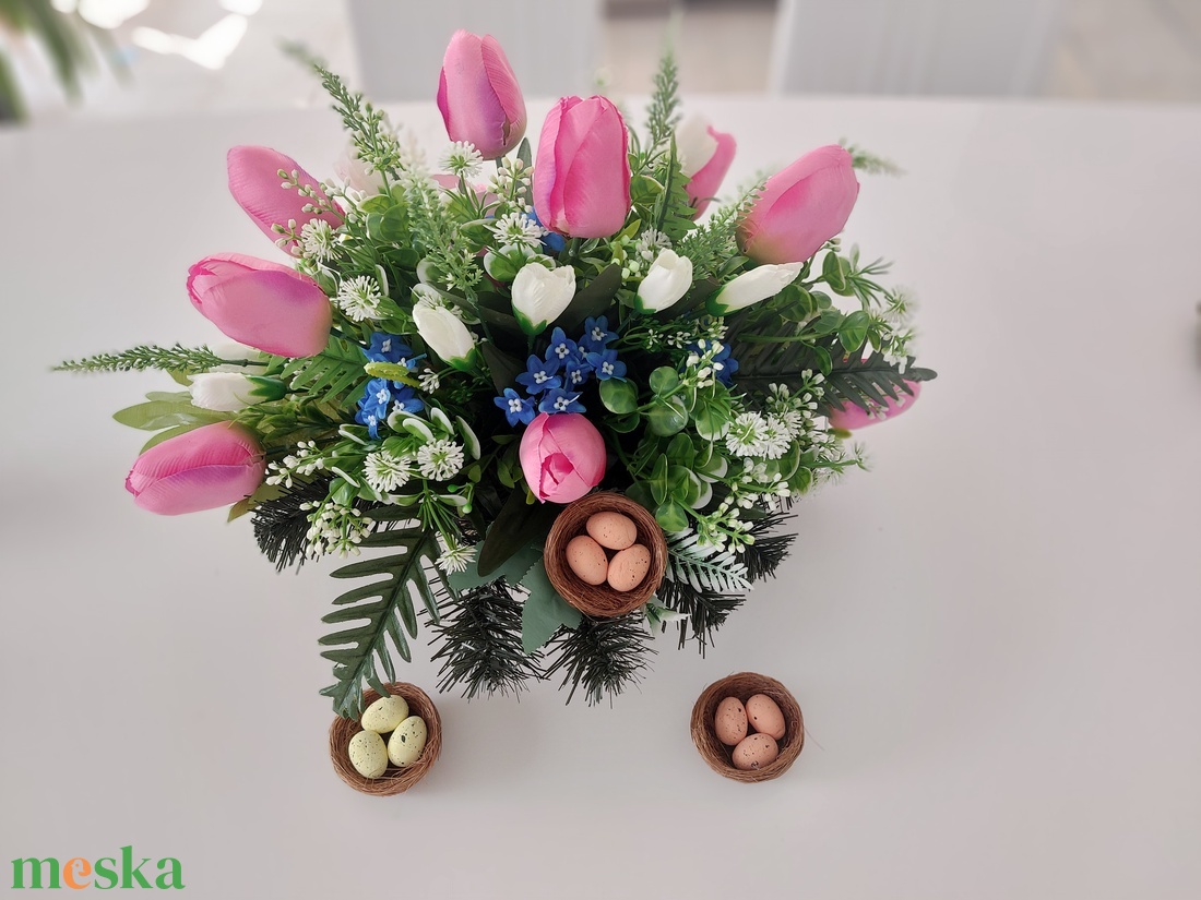 Tavaszi asztaldísz - ünnepi díszek, dekorációk - húsvéti díszek és dekorációk - húsvéti asztaldíszek - Meska.hu
