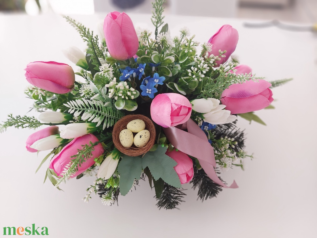 Tavaszi asztaldísz - ünnepi díszek, dekorációk - húsvéti díszek és dekorációk - húsvéti asztaldíszek - Meska.hu