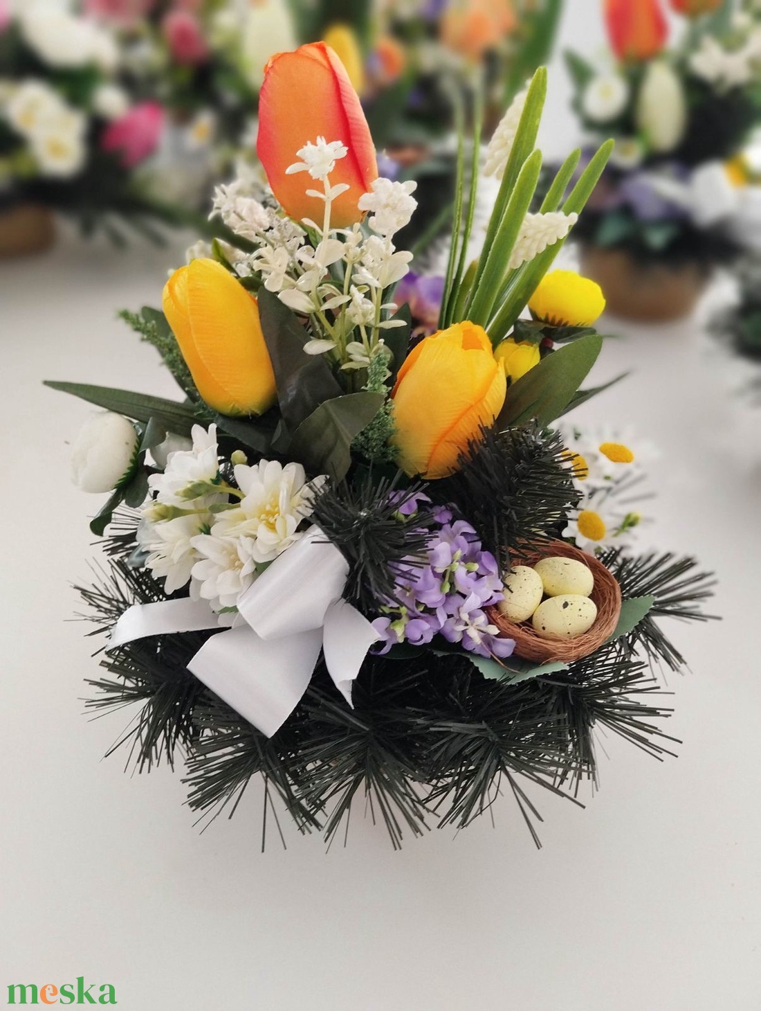 Tavaszi asztaldísz - ünnepi díszek, dekorációk - húsvéti díszek és dekorációk - húsvéti asztaldíszek - Meska.hu