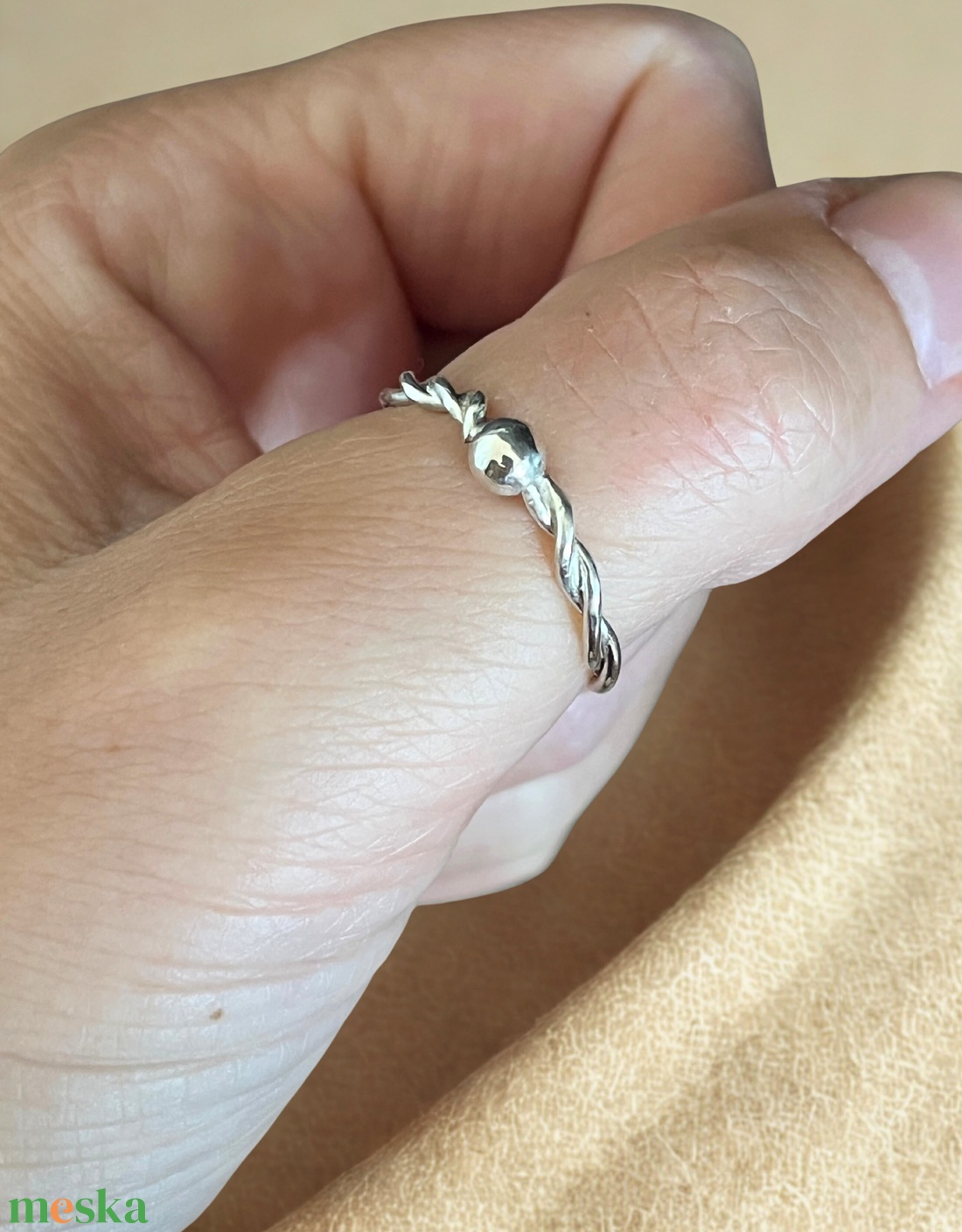Csavart ezüst gyűrű 54-es méret - ékszer - gyűrű - kerek gyűrű - Meska.hu