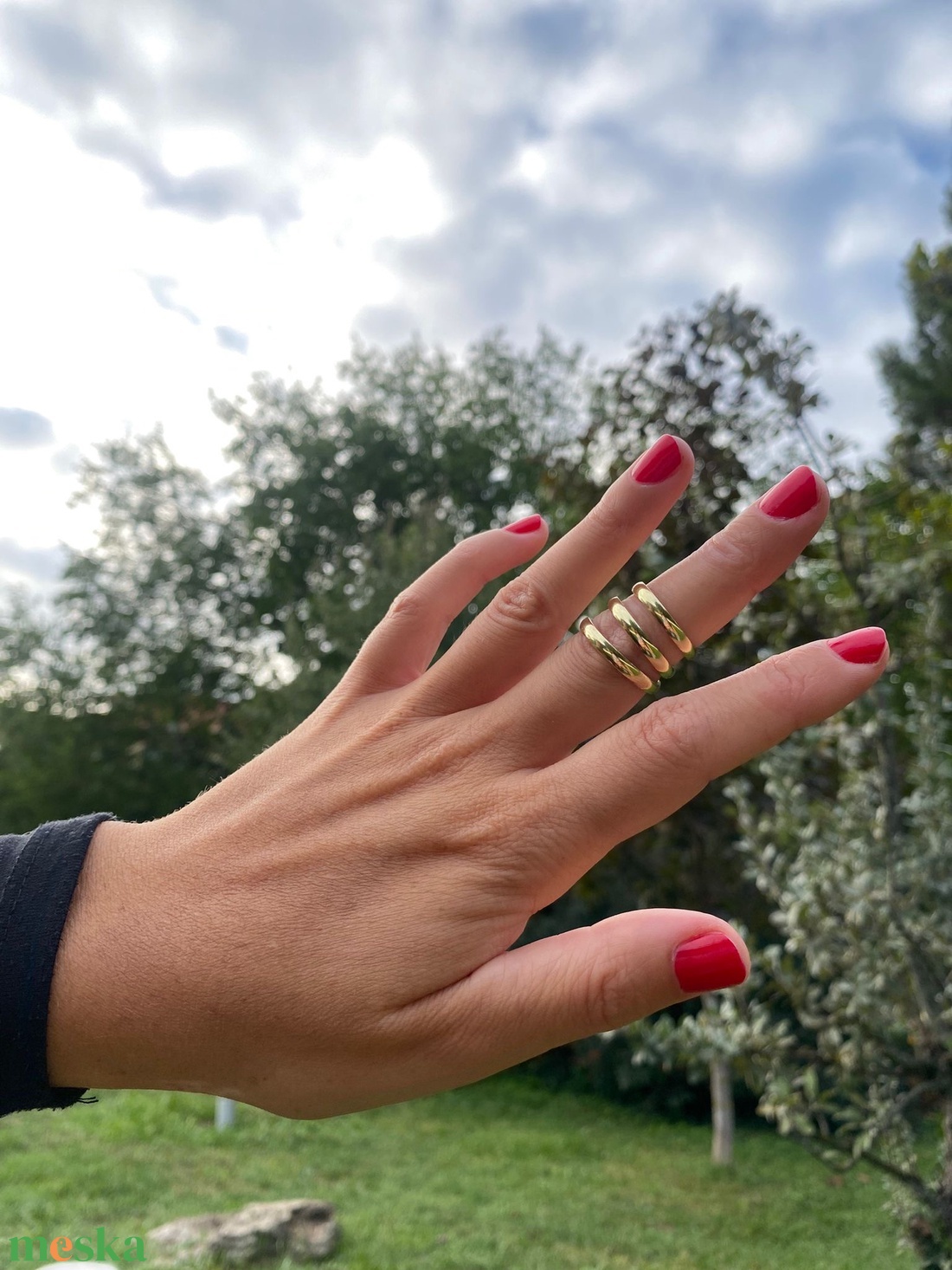 Aranyozott sárgaréz karikagyűrű több méretben - ékszer - gyűrű - kerek gyűrű - Meska.hu