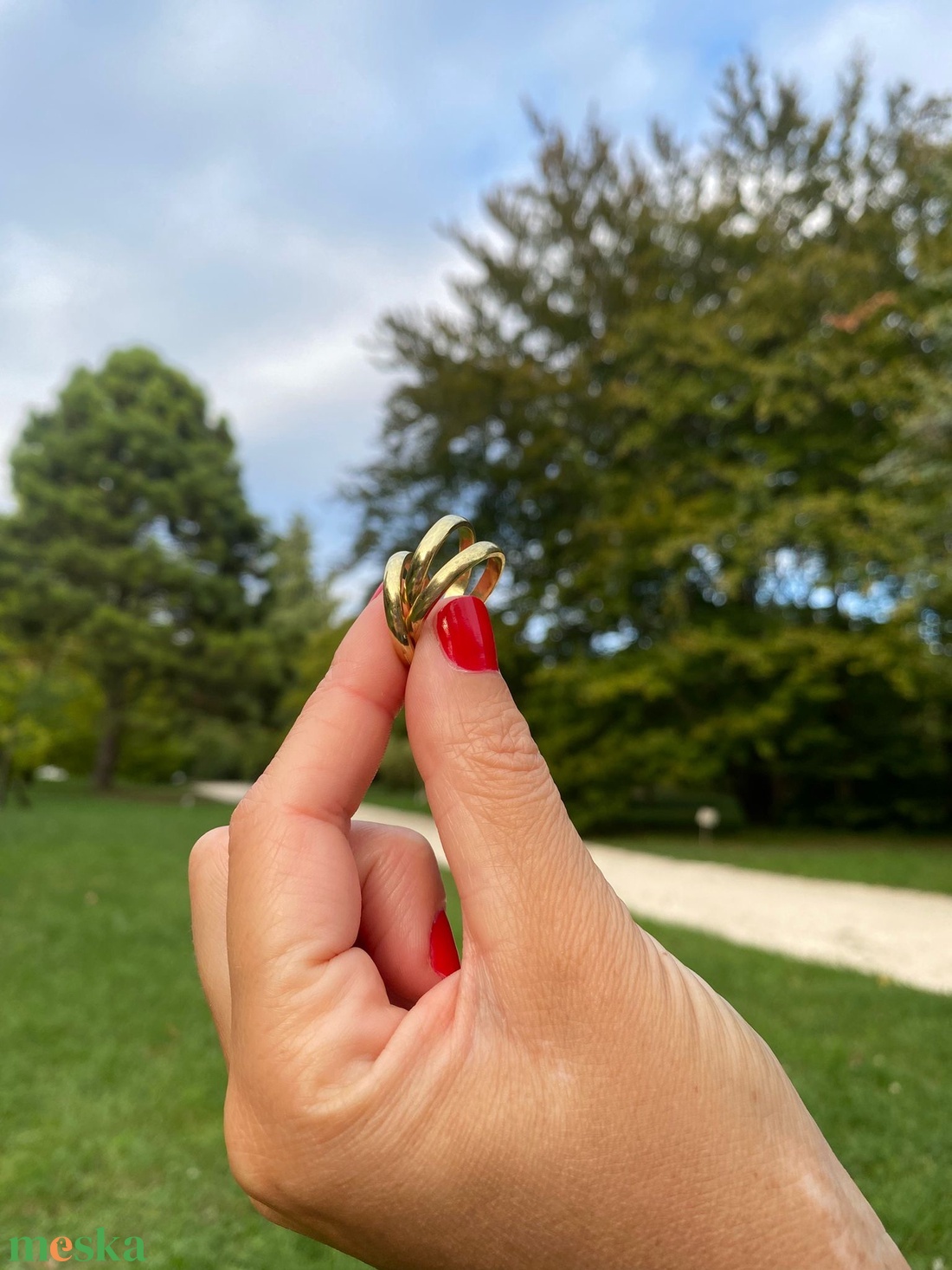 Aranyozott sárgaréz karikagyűrű több méretben - ékszer - gyűrű - kerek gyűrű - Meska.hu