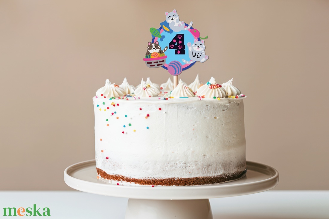 Cicás torta beszúró, színes topper, fából, számos - otthon & életmód - konyhafelszerelés, tálalás - sütés, főzés - sütidísz - Meska.hu
