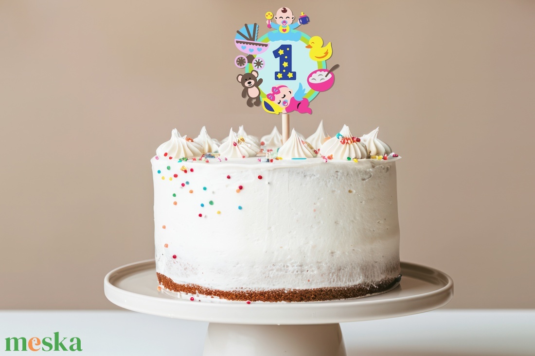 Baba torta beszúró, színes topper, fából, számos - otthon & életmód - konyhafelszerelés, tálalás - sütés, főzés - sütidísz - Meska.hu