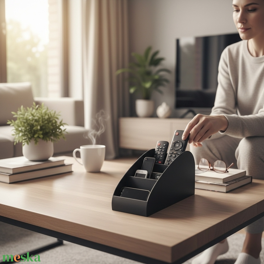 Asztali távirányító- és telefon tartó - otthon & életmód - dekoráció - asztal és polc dekoráció - dekorációs tál, tartó - Meska.hu
