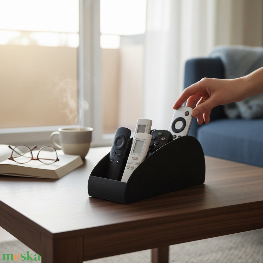 Asztali távirányító- és telefon tartó - otthon & életmód - dekoráció - asztal és polc dekoráció - dekorációs tál, tartó - Meska.hu
