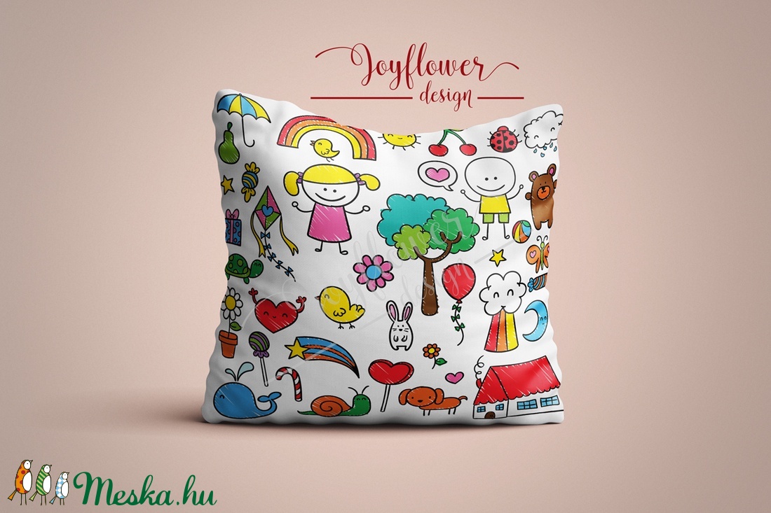 Pihe-puha párnahuzat gyermeked rajzocskájával - polár, mikropolár vagy micropeach anyagból varrva, 40x40cm -  - Meska.hu