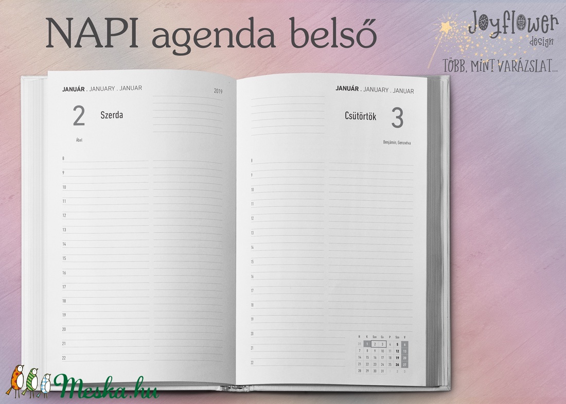 Határidőnapló/agenda egyedi borítóval - saját fotóval, felirattal - A/5 méretű heti vagy napi beosztású -  - Meska.hu