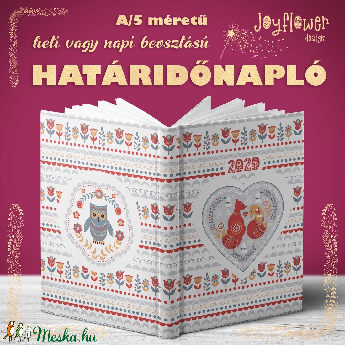 Határidőnapló/agenda skandináv stílusú borítóval - A/5 méretű heti vagy napi beosztású -  - Meska.hu