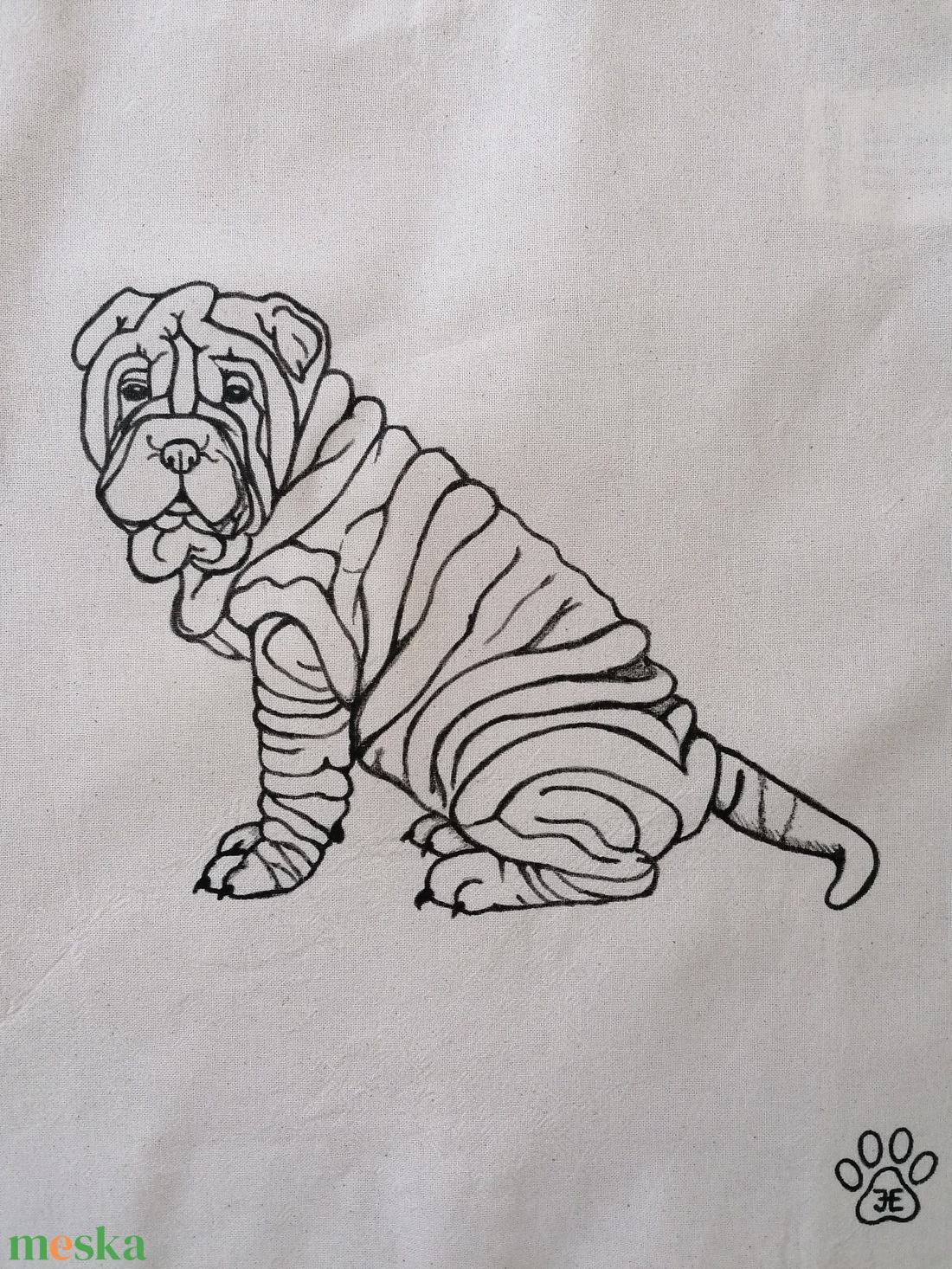 Sharpei-es vászontáska - táska & tok - kézitáska & válltáska - nagy pakolós táska - Meska.hu Sharpei-es vászontáska - táska & tok - kézitáska & válltáska - nagy pakolós táska - Meska.hu