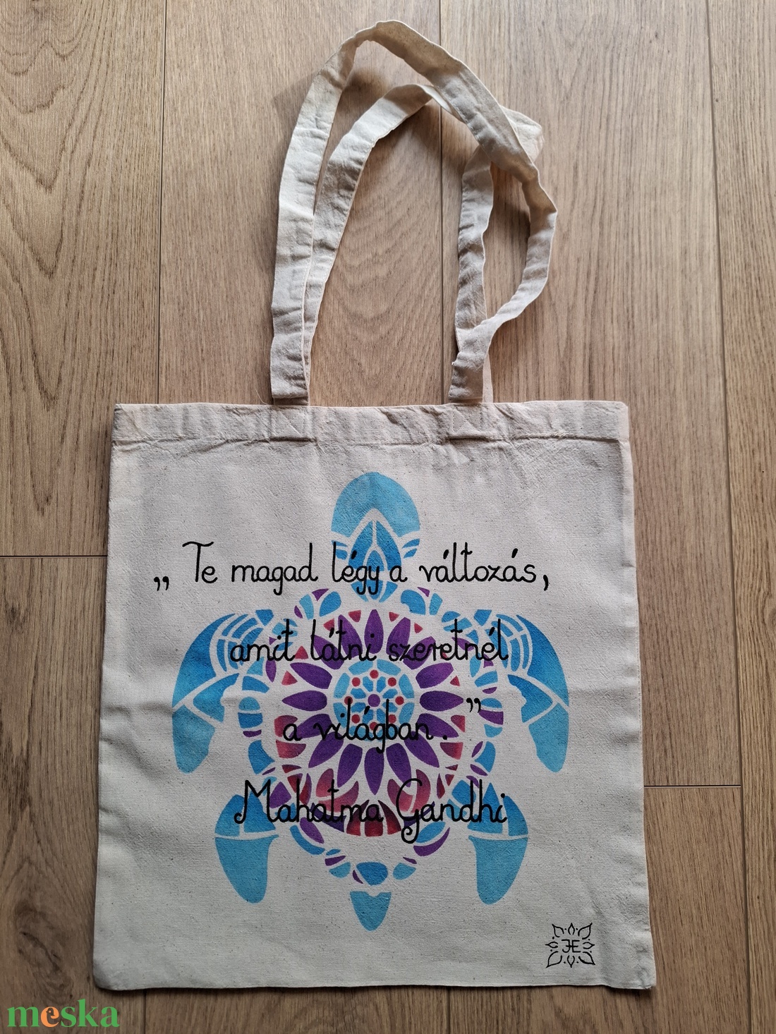 Gandhi idézetes vászontáska - táska & tok - bevásárlás & shopper táska - shopper, textiltáska, szatyor - Meska.hu