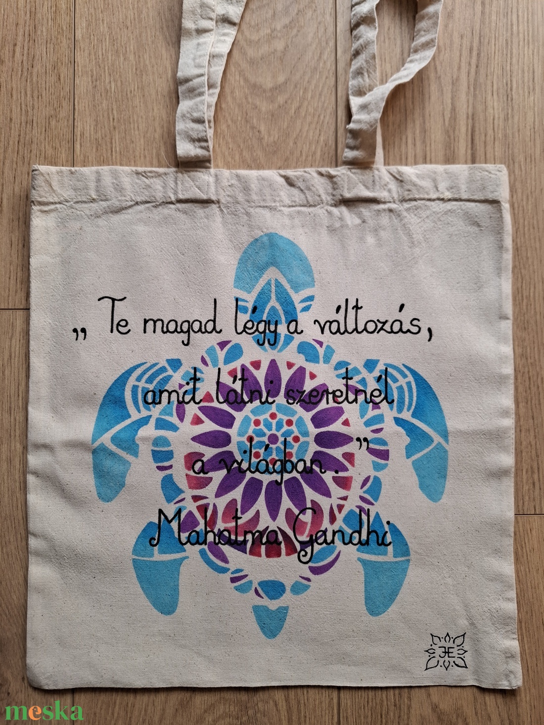 Gandhi idézetes vászontáska - táska & tok - bevásárlás & shopper táska - shopper, textiltáska, szatyor - Meska.hu