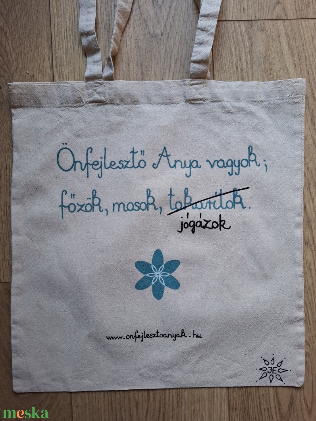 Önfejlesztő Anya vászontáska - táska & tok - bevásárlás & shopper táska - shopper, textiltáska, szatyor - Meska.hu