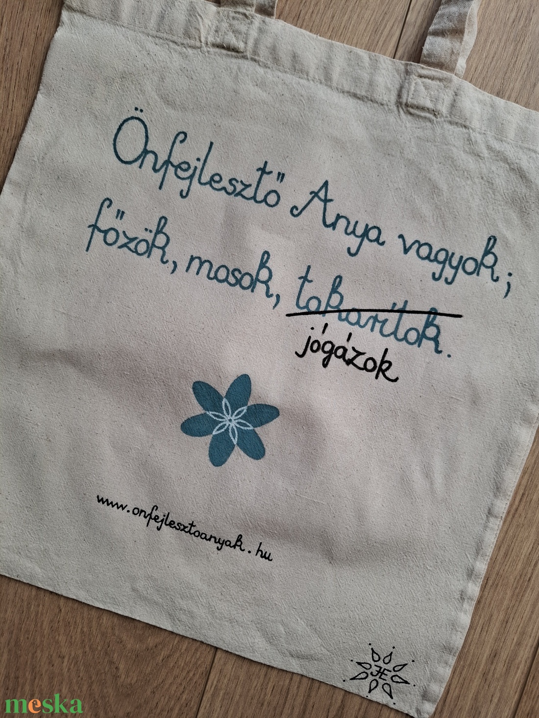 Önfejlesztő Anya vászontáska - táska & tok - bevásárlás & shopper táska - shopper, textiltáska, szatyor - Meska.hu