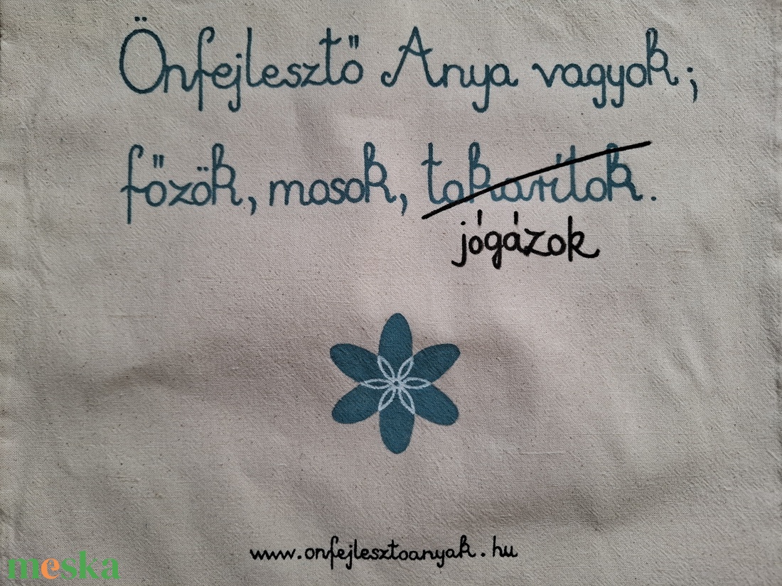 Önfejlesztő Anya vászontáska - táska & tok - bevásárlás & shopper táska - shopper, textiltáska, szatyor - Meska.hu