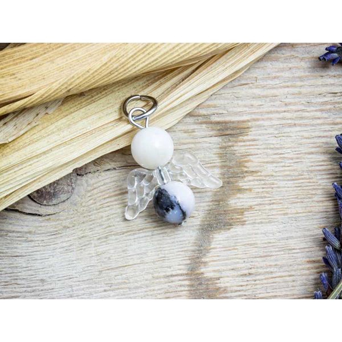 Érintés angyal pink opál ásvány medál - ékszer - nyaklánc - medál - Meska.hu