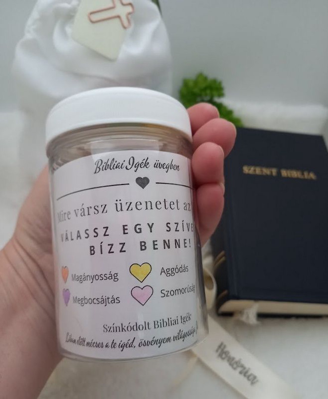 Bibliai Igék Üvegben-Színkódolt Bibliai Igék-Gift In Jar - otthon & életmód - vallás - Meska.hu