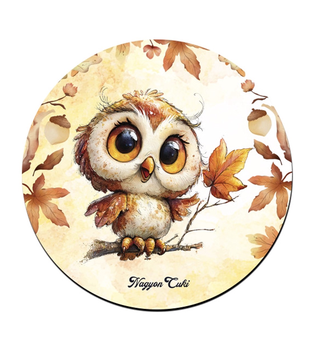 Cuki őszi bagoly lány mintás pohár alátét -  - Meska.hu