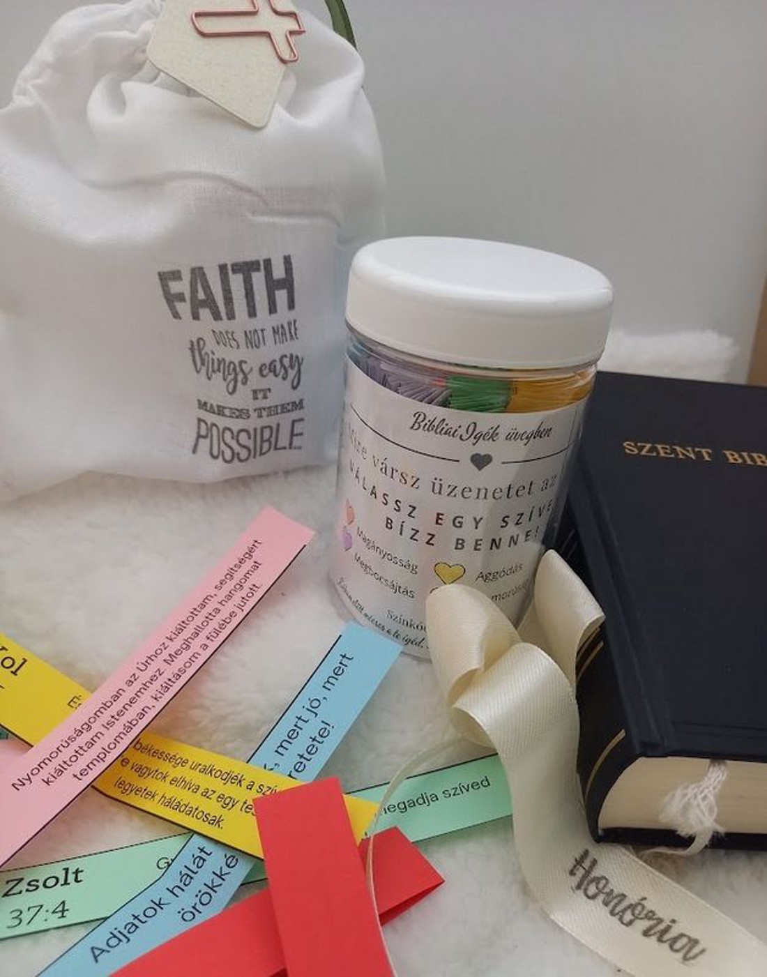 Bibliai Igék Üvegben-Színkódolt Bibliai Igék-Gift In Jar - otthon & életmód - vallás - Meska.hu