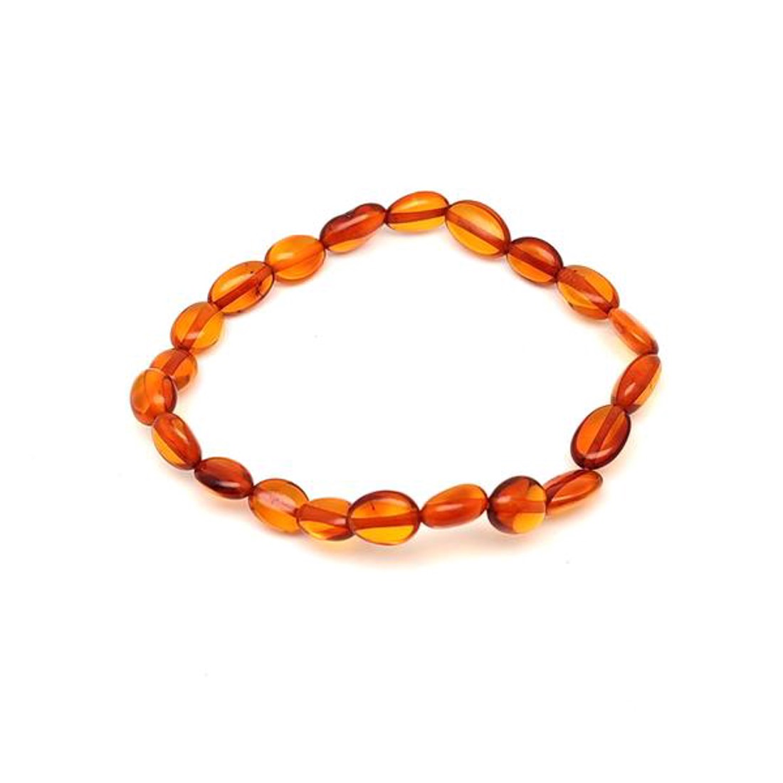 Borostyán sötét pebble karkötő 6-8x4-6mm - ékszer - karkötő - ásványkarkötő - Meska.hu