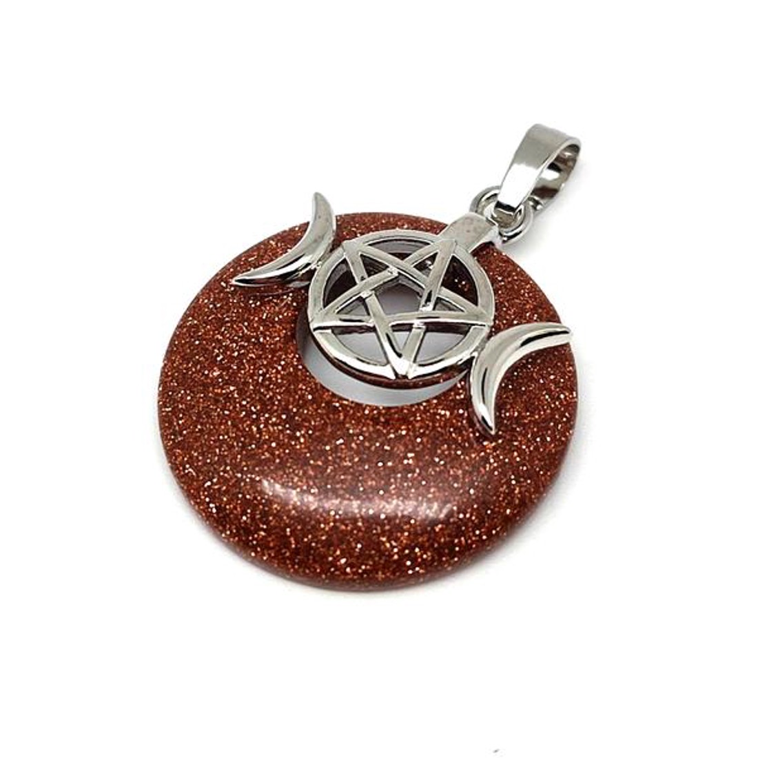 Fánk medál istennő Goldstone vörös 3cm - ékszer - nyaklánc - medál - Meska.hu