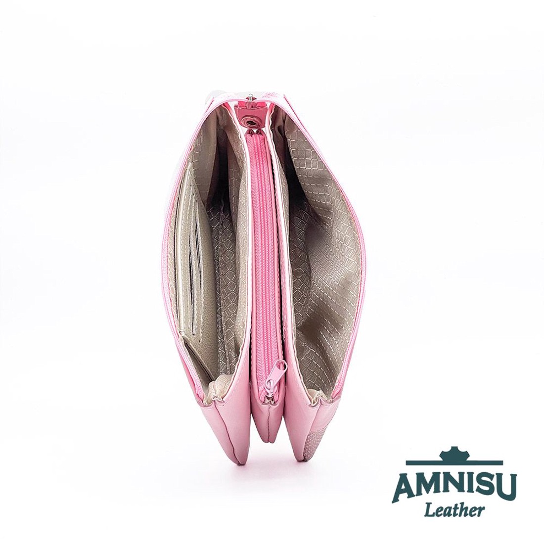 Rózsaszín - nyomott mintás egyenes swarovski köves női pénztárca G4020-4021 -  - Meska.hu