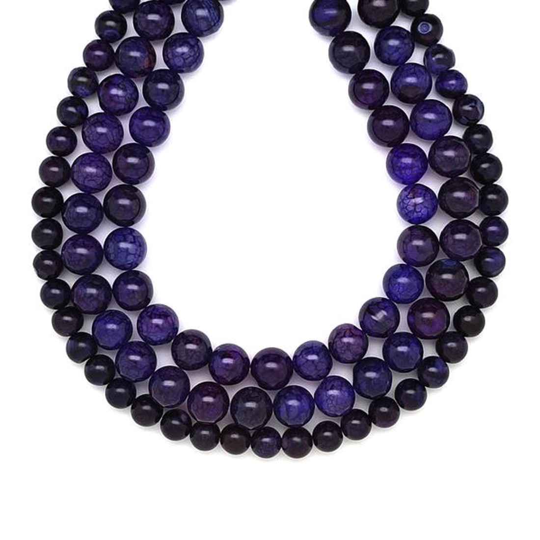 Achát hőkezelt szinezett sötét lila golyó 6mm  ékszerkészítő alapanyag (füzér) - kellékek & szerszámok - ásvány alapanyag - ásványfüzér - Meska.hu