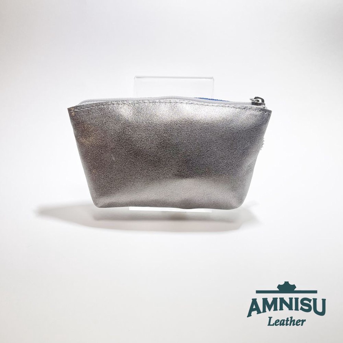 Ezüst - kék virág mintás kettő cipzáras kulcstartó B1004 - táska & tok - kulcstartó & táskadísz - kulcstartó - Meska.hu