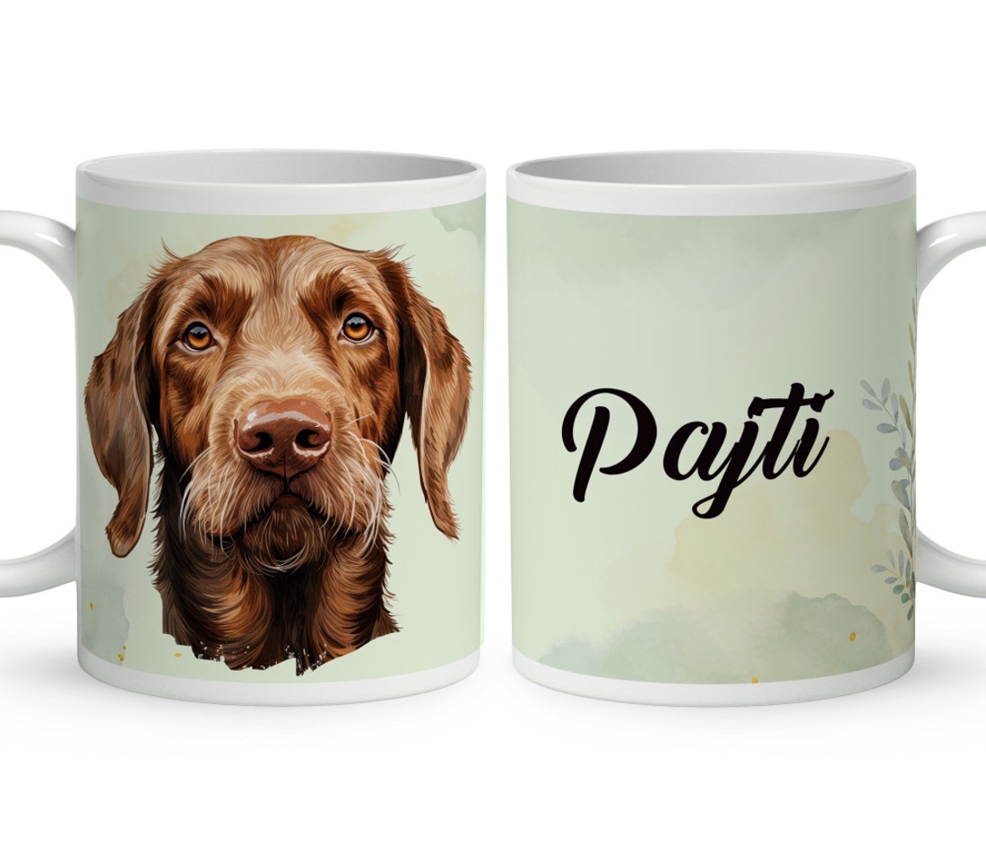 Névvel kérhető - Drótszőrű magyar vizsla portré mintás bögre - otthon & életmód - konyhafelszerelés, tálalás - tálalás - bögre & csésze - Meska.hu