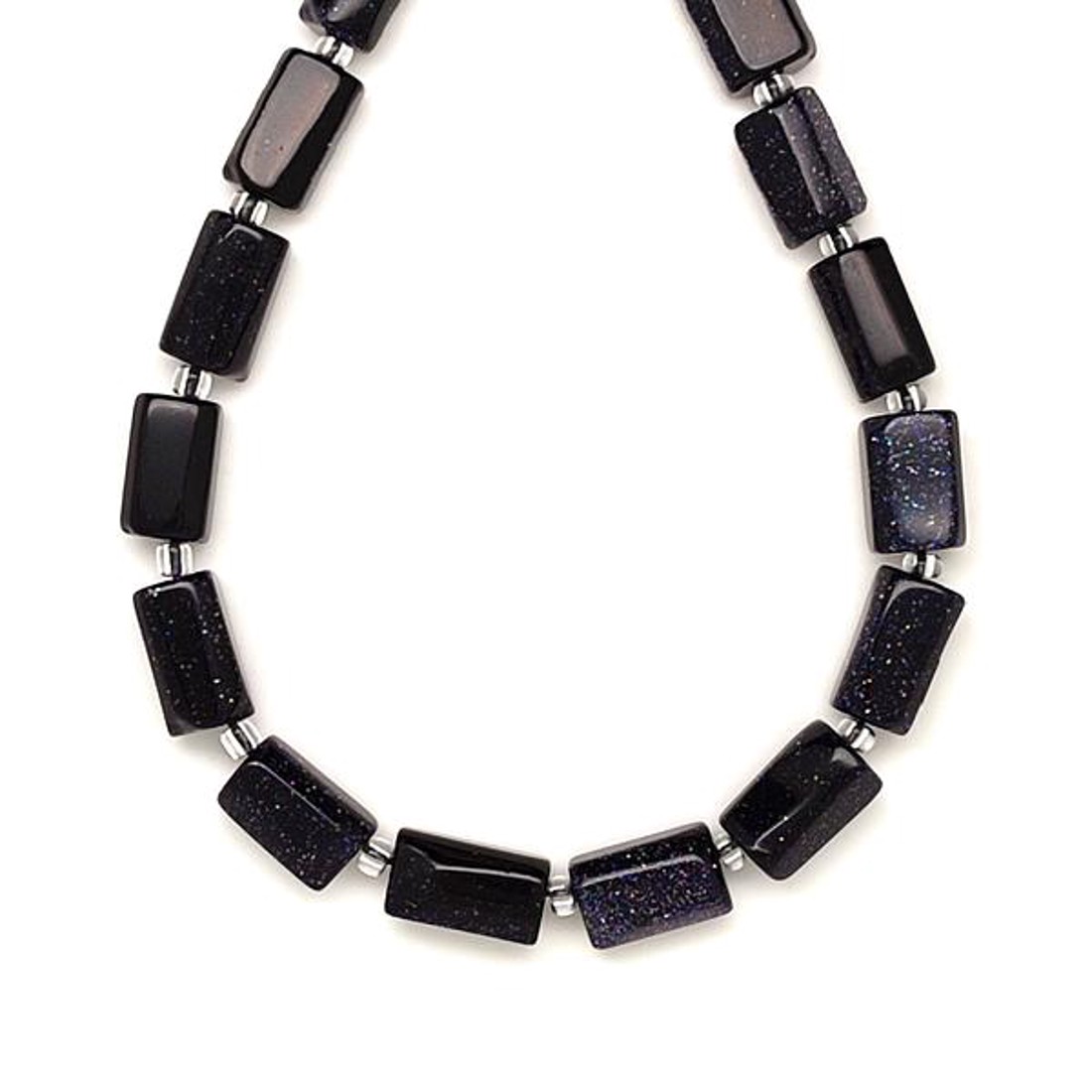 Goldstone kék hengerszerű 6-8x11-13mm  ékszerkészítő alapanyag (füzér) - kellékek & szerszámok - ásvány alapanyag - ásványfüzér - Meska.hu