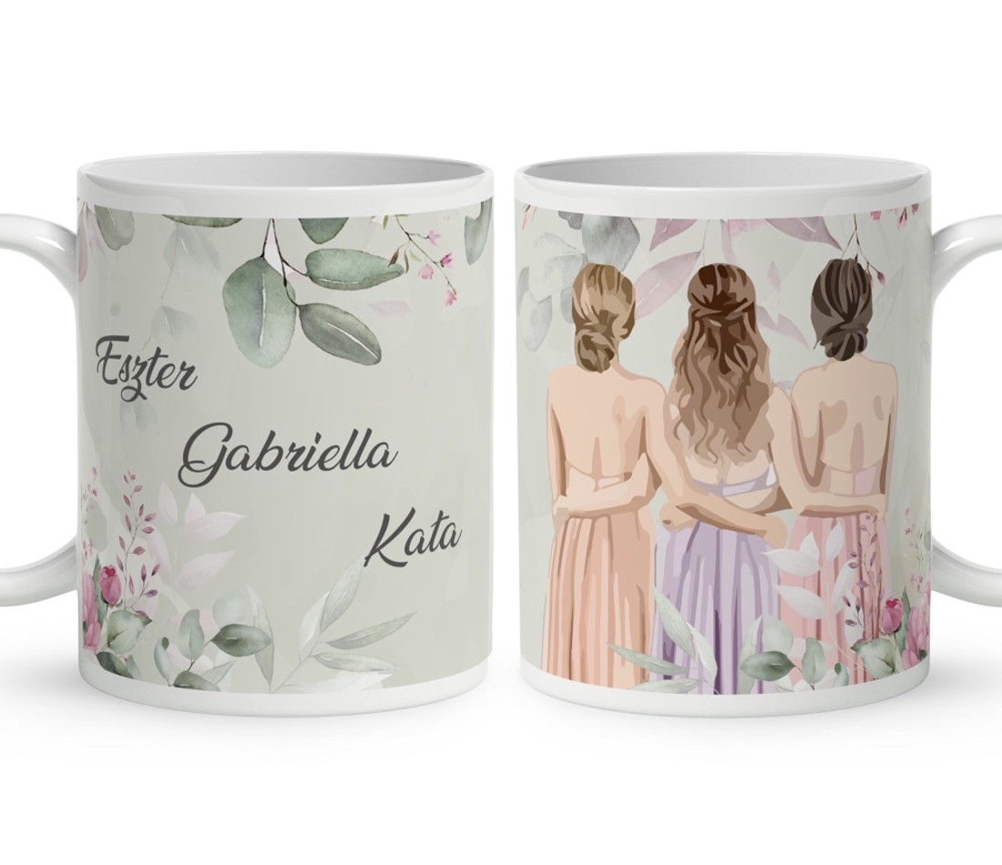 Kérd a neveddel - Koszorúslányok - Esküvő mintás bögre - otthon & életmód - konyhafelszerelés, tálalás - tálalás - bögre & csésze - Meska.hu