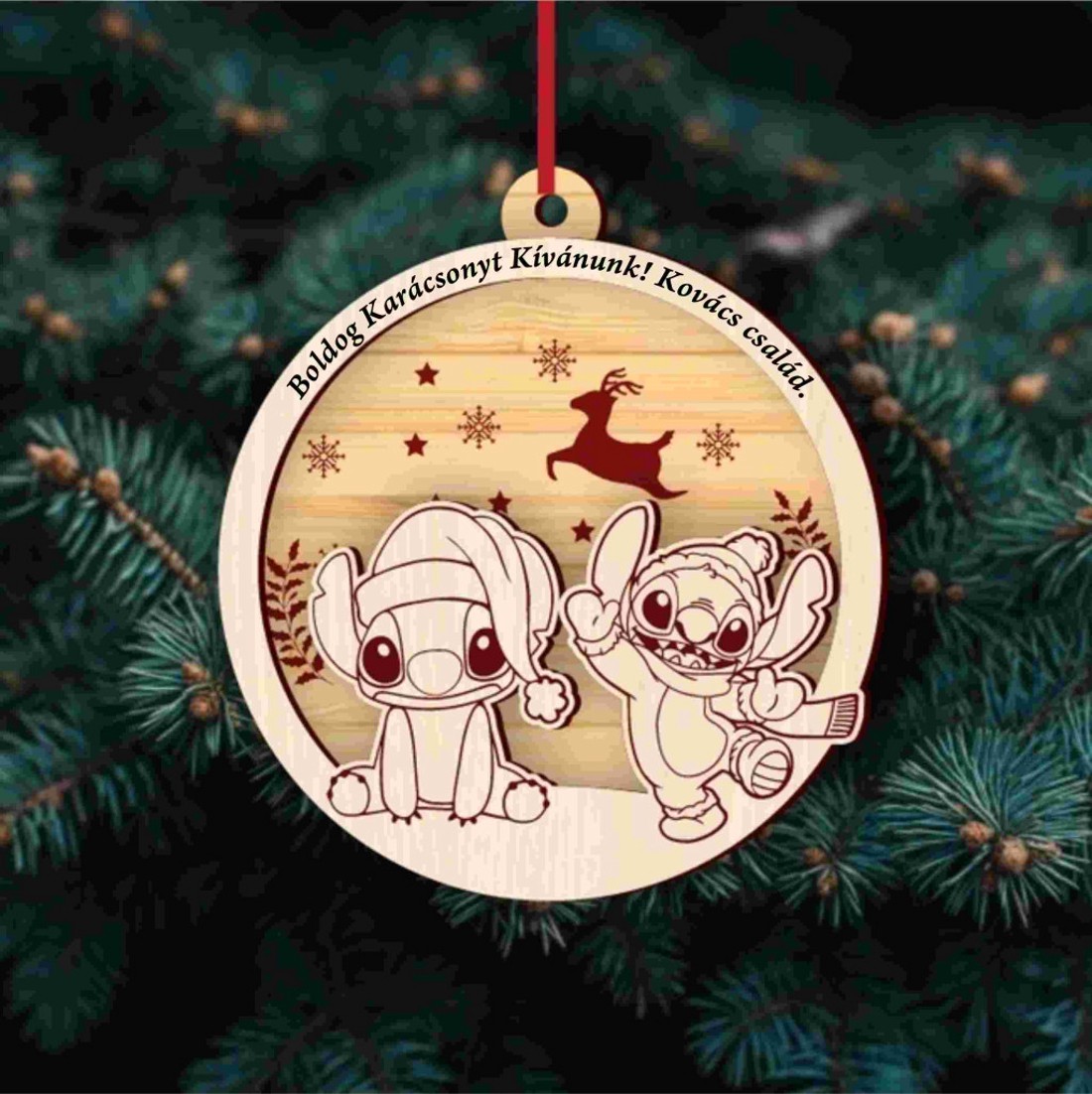 Stitch Fa Karácsonyfadísz � Névre Szóló Karácsonyi Ajándék - karácsony - karácsonyi lakásdekoráció - karácsonyfadíszek - Meska.hu