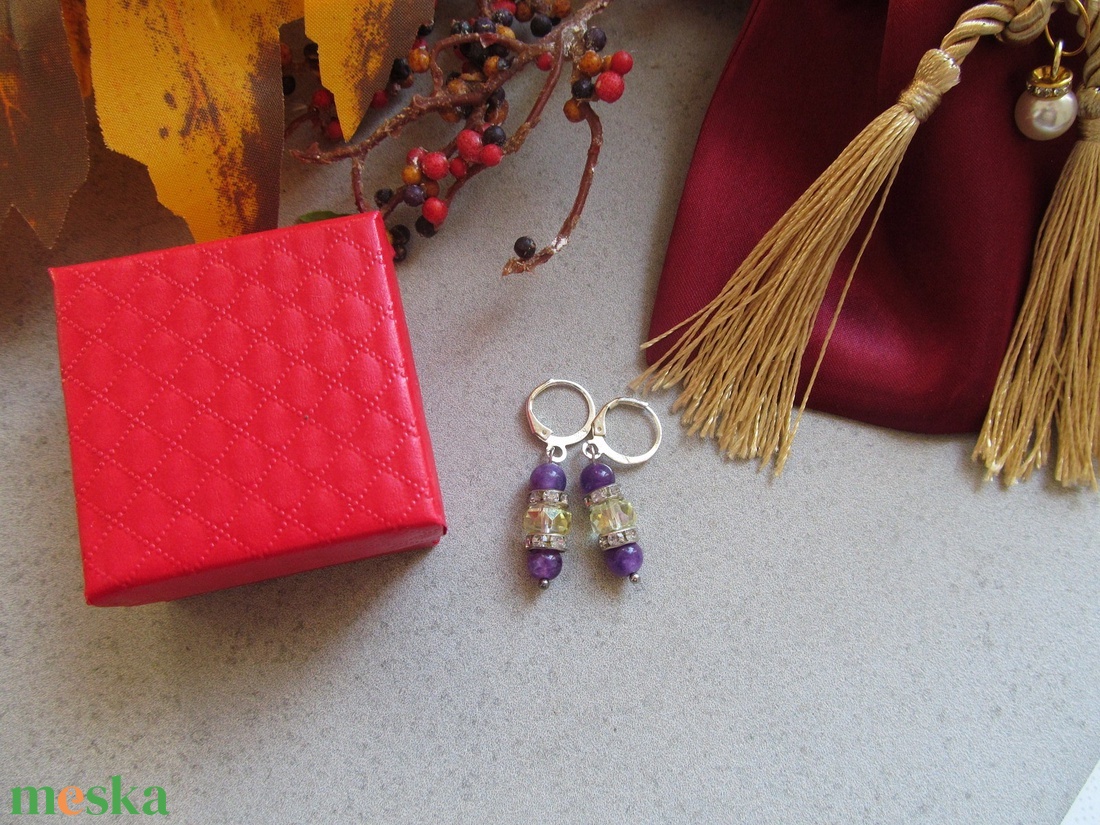 Ametiszt Álomfény � Kézzel Készült Ezüst Fülbevaló - ékszer - fülbevaló - lógó csepp fülbevaló - Meska.hu