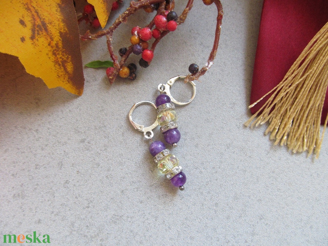 Ametiszt Álomfény � Kézzel Készült Ezüst Fülbevaló - ékszer - fülbevaló - lógó csepp fülbevaló - Meska.hu