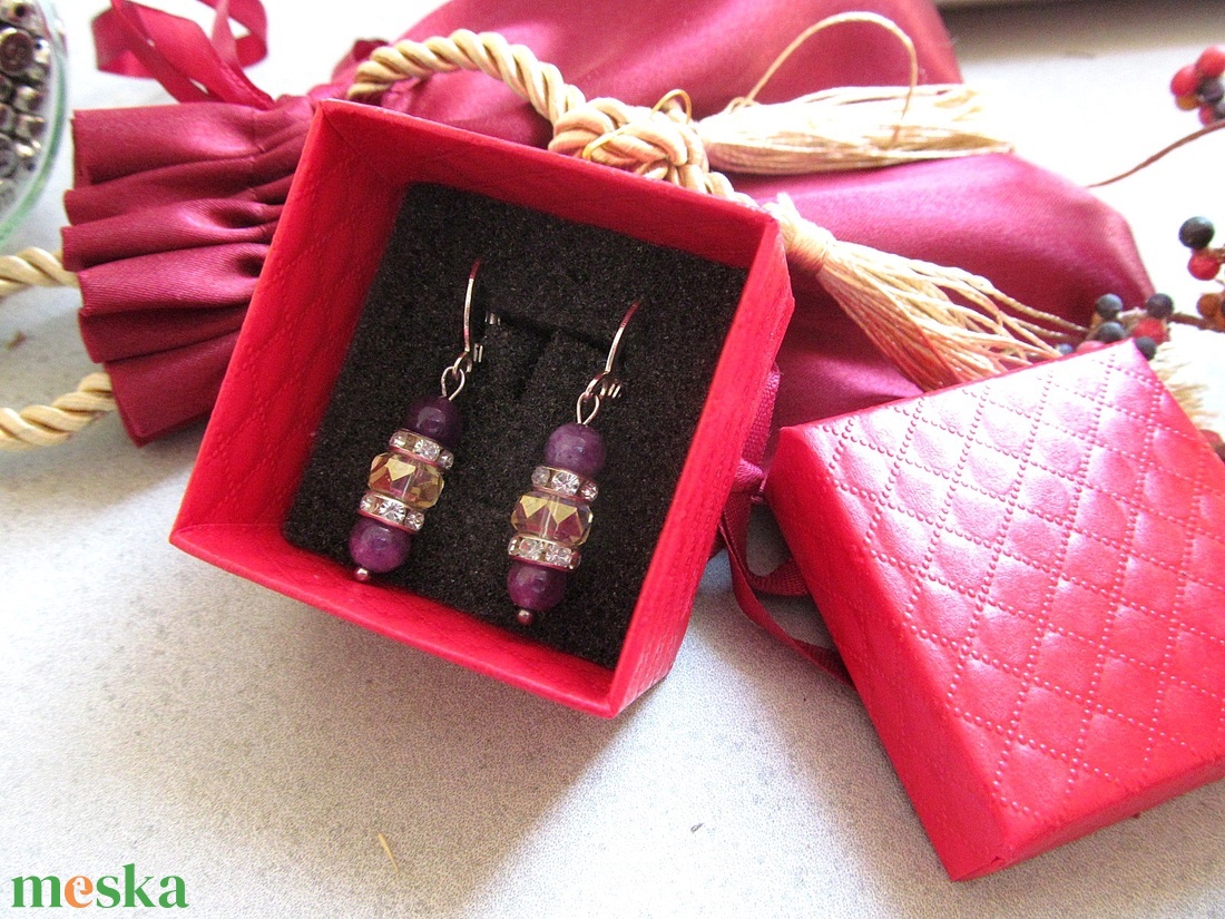 Ametiszt Álomfény � Kézzel Készült Ezüst Fülbevaló - ékszer - fülbevaló - lógó csepp fülbevaló - Meska.hu