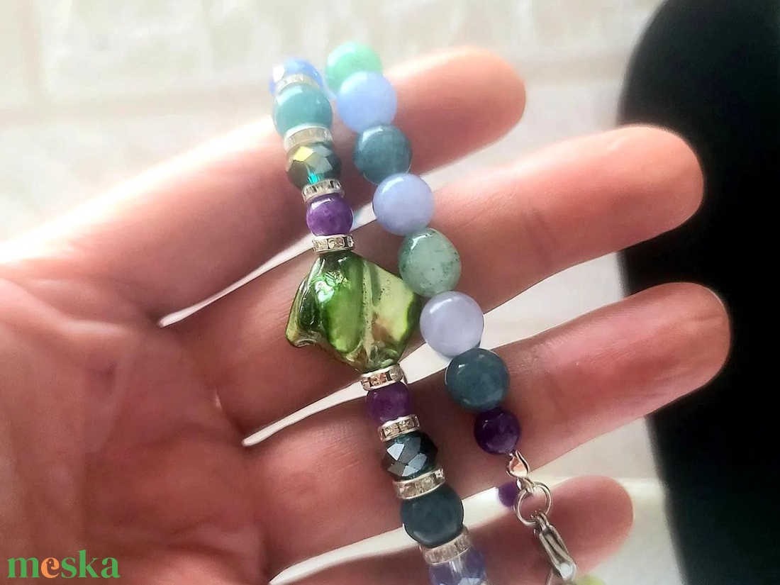 Kristályhármas Szett � Ametiszt, Aventurin és Akvamarin elegáns  ásványékszer szett - ékszer - ékszerszett - Meska.hu