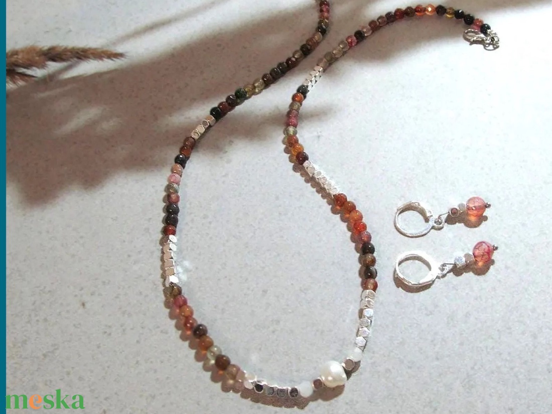 Minimalista Achát Hematit  ékszerszett természetes kövekből � tökéletes ajándék - ékszer - ékszerszett - Meska.hu