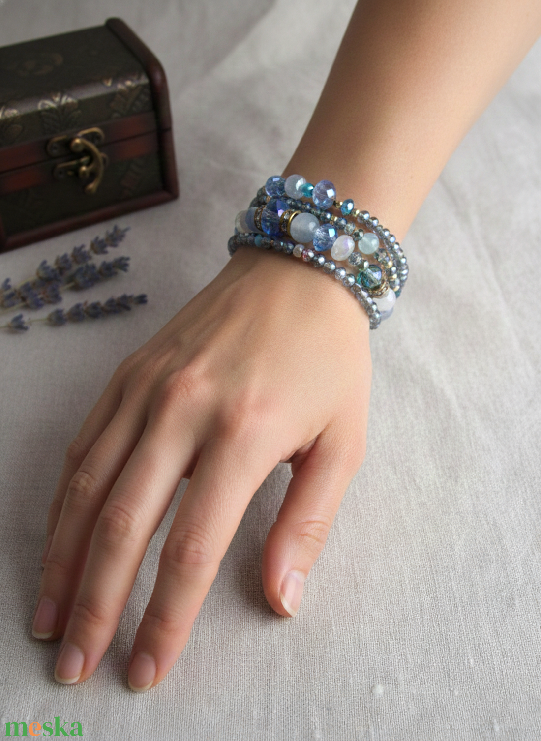 Tengeri Harmónia � 4 soros Alaktartó Karkötő Akvamarinnal és Amazonittal - ékszer - karkötő - ásványkarkötő - Meska.hu