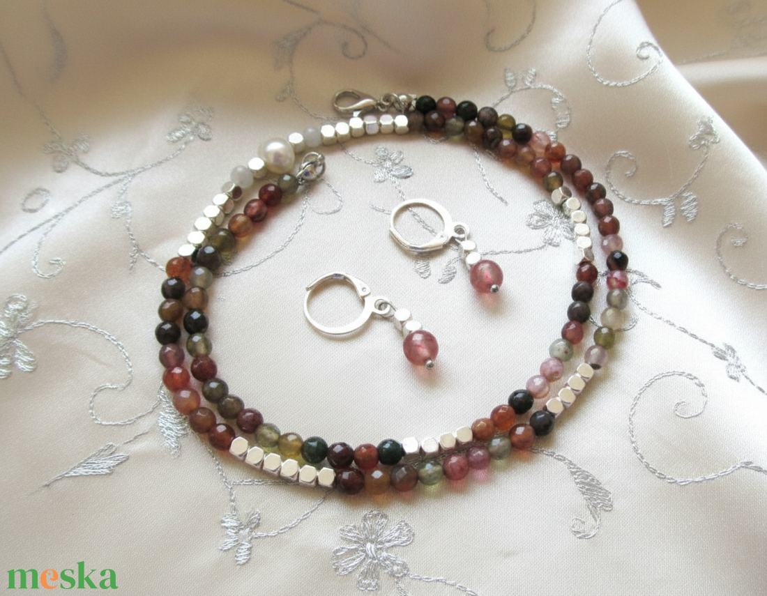 Minimalista Achát Hematit  ékszerszett természetes kövekből � tökéletes ajándék - ékszer - ékszerszett - Meska.hu