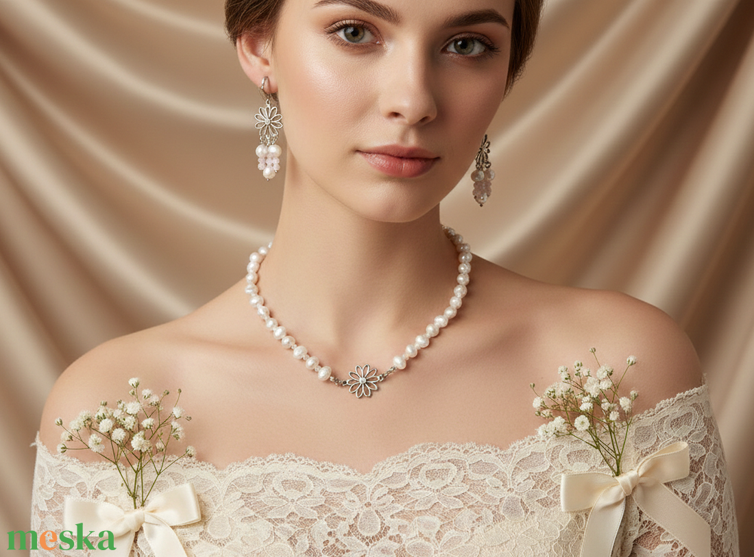 Vintage Álom � Kézzel Készült Virágos Ékszerkompozíció - ékszer - ékszerszett - Meska.hu