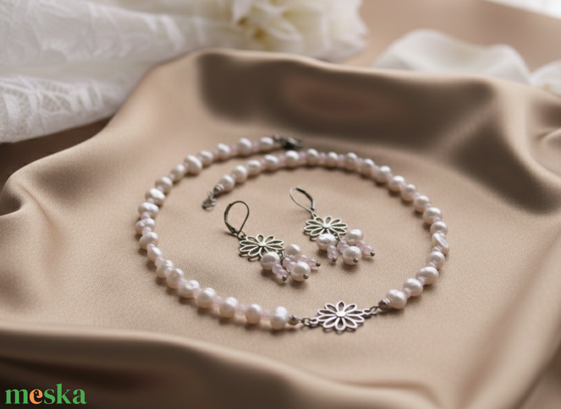 Vintage Álom � Kézzel Készült Virágos Ékszerkompozíció - ékszer - ékszerszett - Meska.hu